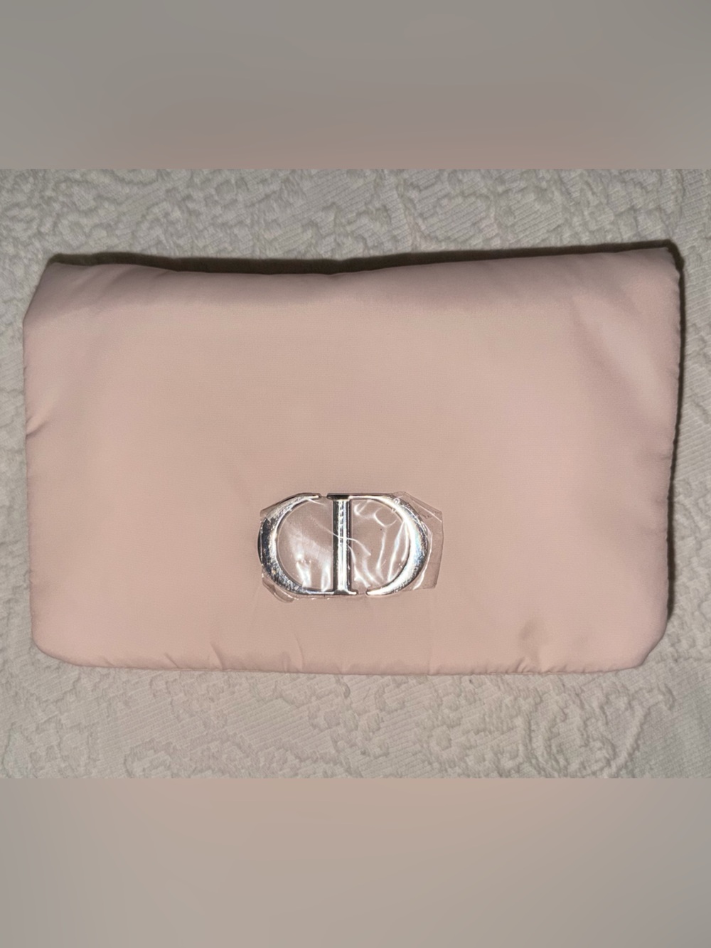 NWT* Dior Pink Foldable Puffer Cosmetic Makeup Travel Pouch Bag